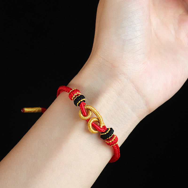 Bracelet de protection tressé à motif de lingot fait main avec Buddha Stones