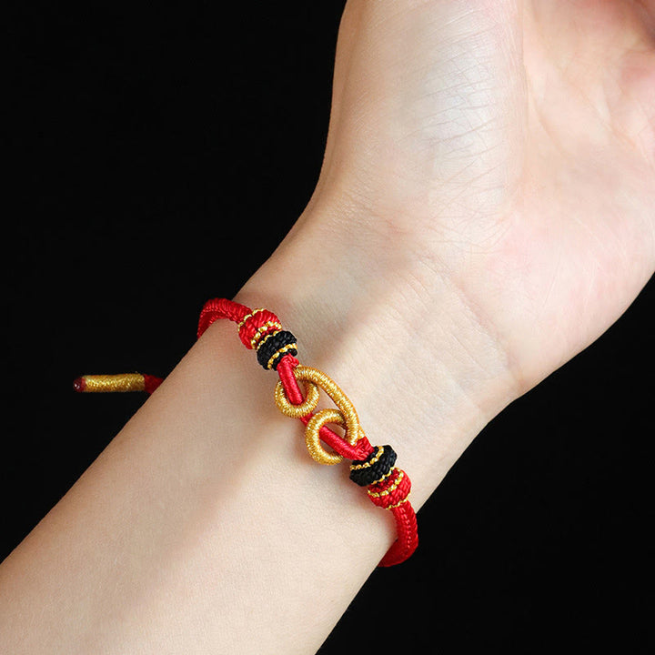 Bracelet de protection tressé à motif de lingot fait main avec Buddha Stones