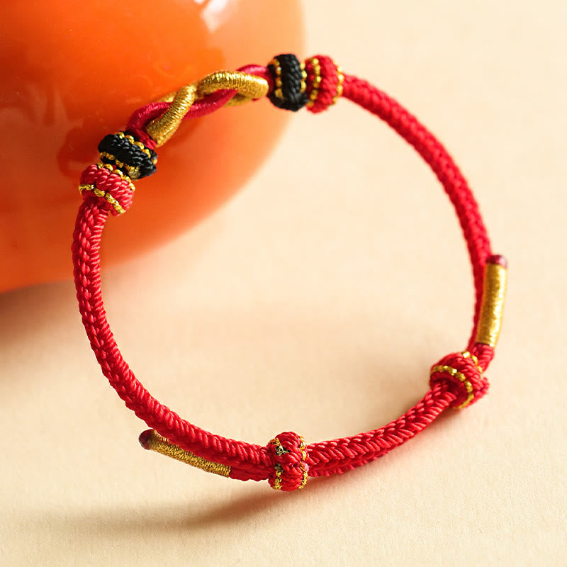 Bracelet de protection tressé à motif de lingot fait main avec Buddha Stones