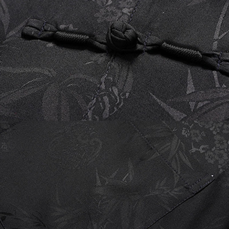 Costume Tang en bambou et fleurs de pêcher avec Buddha Stones, uniforme traditionnel Hanfu, haut à manches courtes et pantalon, ensemble pour hommes - image 10