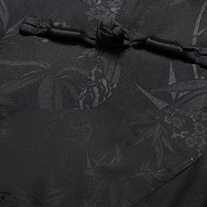 Costume Tang en bambou et fleurs de pêcher avec Buddha Stones, uniforme traditionnel Hanfu, haut à manches courtes et pantalon, ensemble pour hommes - image 10