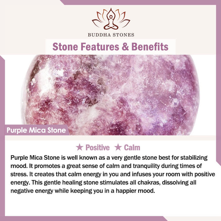 Bracelet positif en pierre de mica violet Buddha Stones