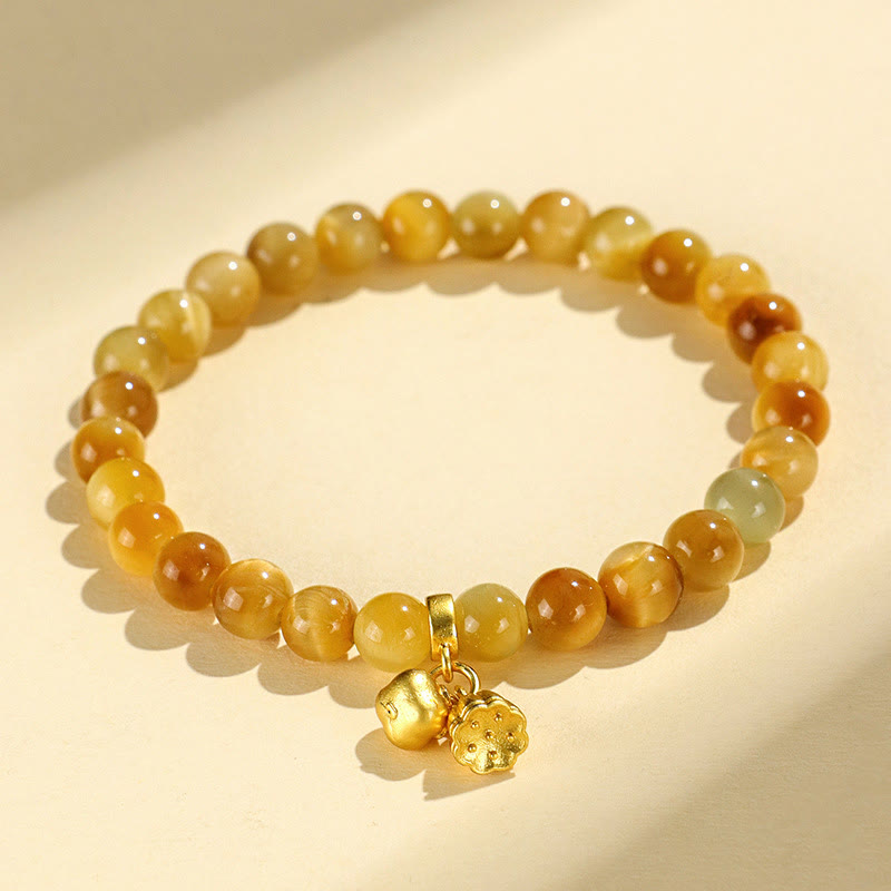 Bracelet de Protection œil de tigre, pierres de Buddha Stones , personnage Fu, bambou, poisson Koi, Lotus Om Mani Padme Hum