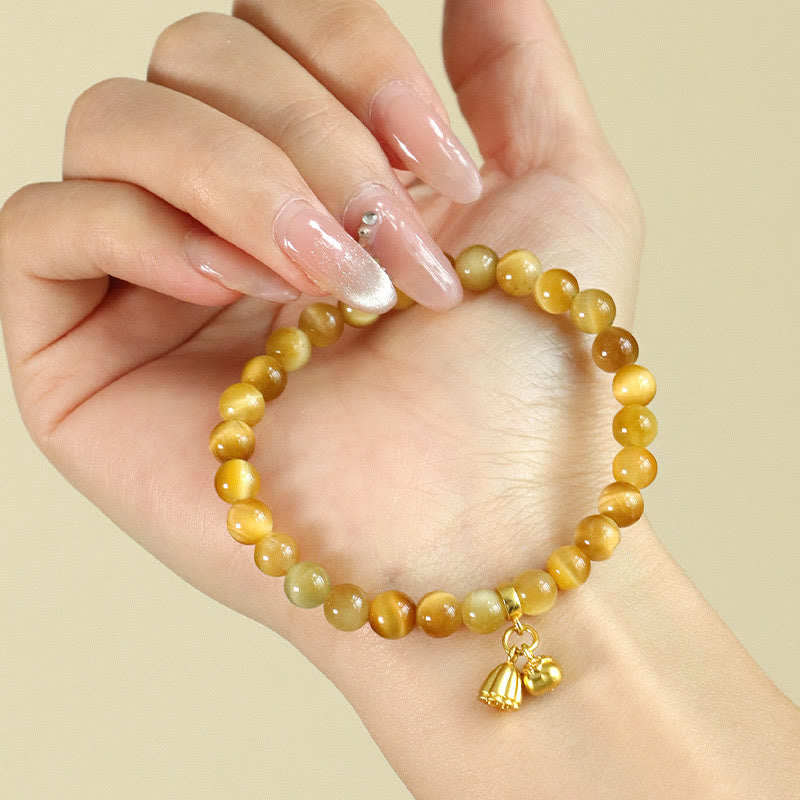 Bracelet de Protection œil de tigre, pierres de Buddha Stones , personnage Fu, bambou, poisson Koi, Lotus Om Mani Padme Hum