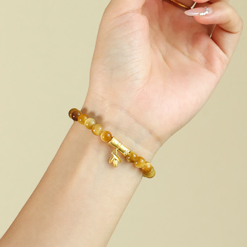 Bracelet de Protection œil de tigre, pierres de Buddha Stones , personnage Fu, bambou, poisson Koi, Lotus Om Mani Padme Hum