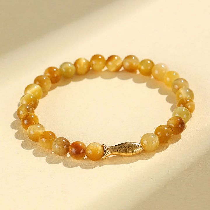 Bracelet de Protection œil de tigre, pierres de Buddha Stones , personnage Fu, bambou, poisson Koi, Lotus Om Mani Padme Hum