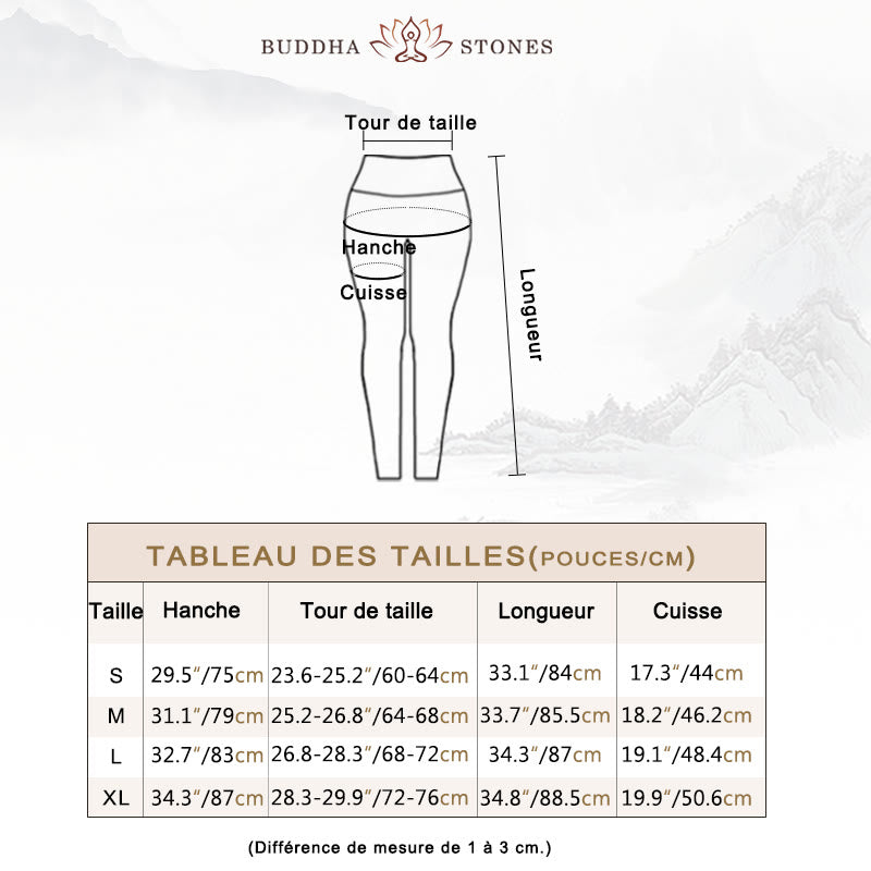 Leggings taille haute pour femme, imprimé Buddha Stones, pétales de fleurs, feuilles, sport, exercice, fitness, yoga - image 5