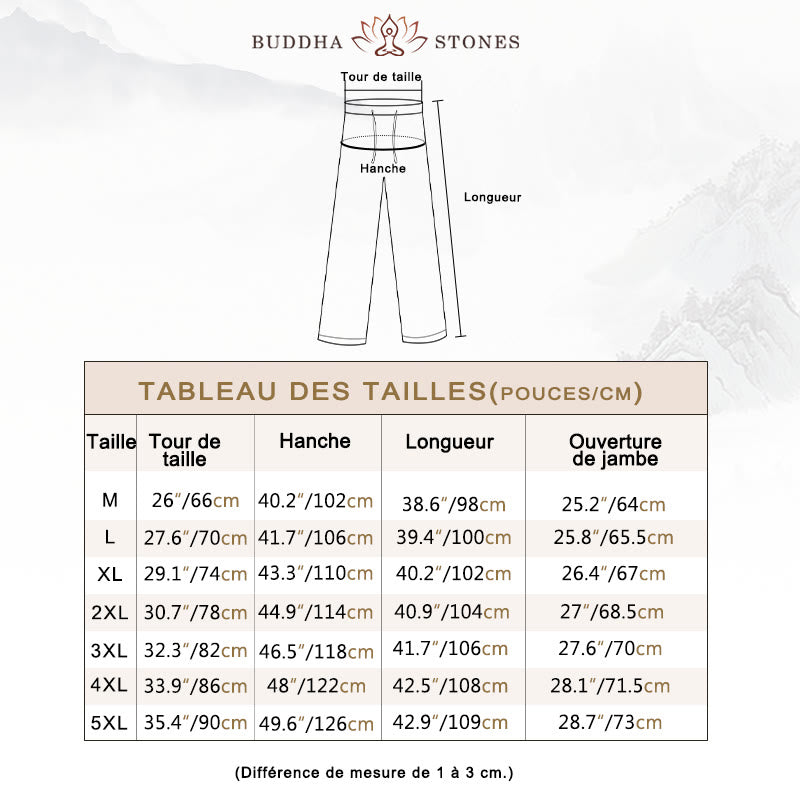Buddha Stones Ensemble 2 pièces en coton de couleur unie avec t-shirt à manches courtes et pantalon pour homme