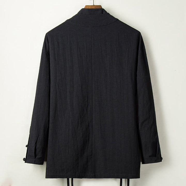 Veste en coton et lin pour homme avec Buddha Stones tombantes