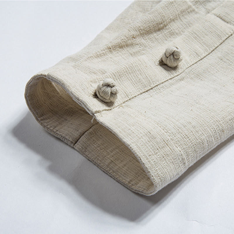 Veste en coton et lin pour homme avec Buddha Stones tombantes
