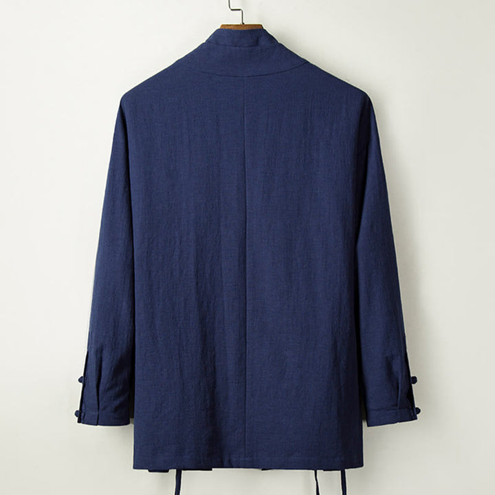 Veste en coton et lin pour homme avec Buddha Stones tombantes