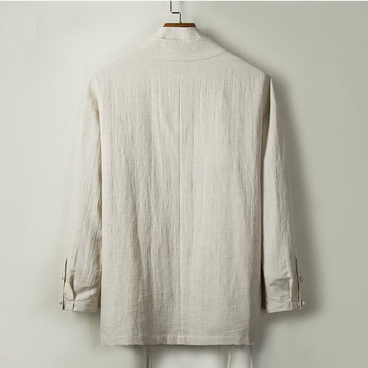 Veste en coton et lin pour homme avec Buddha Stones tombantes