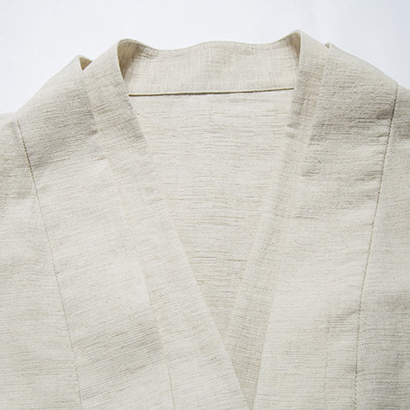 Veste en coton et lin pour homme avec Buddha Stones tombantes