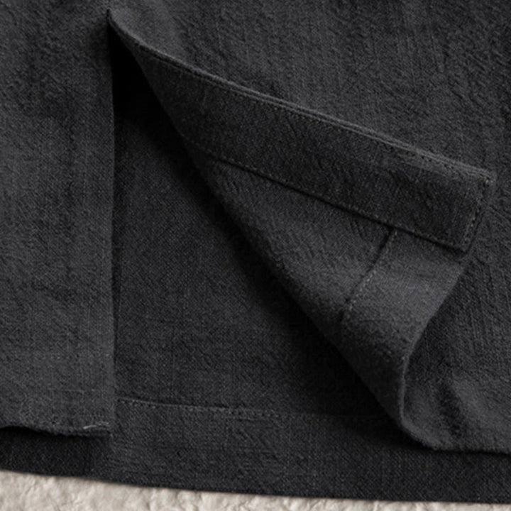 Veste en coton et lin pour homme avec lacets simples et Buddha Stones - image 10