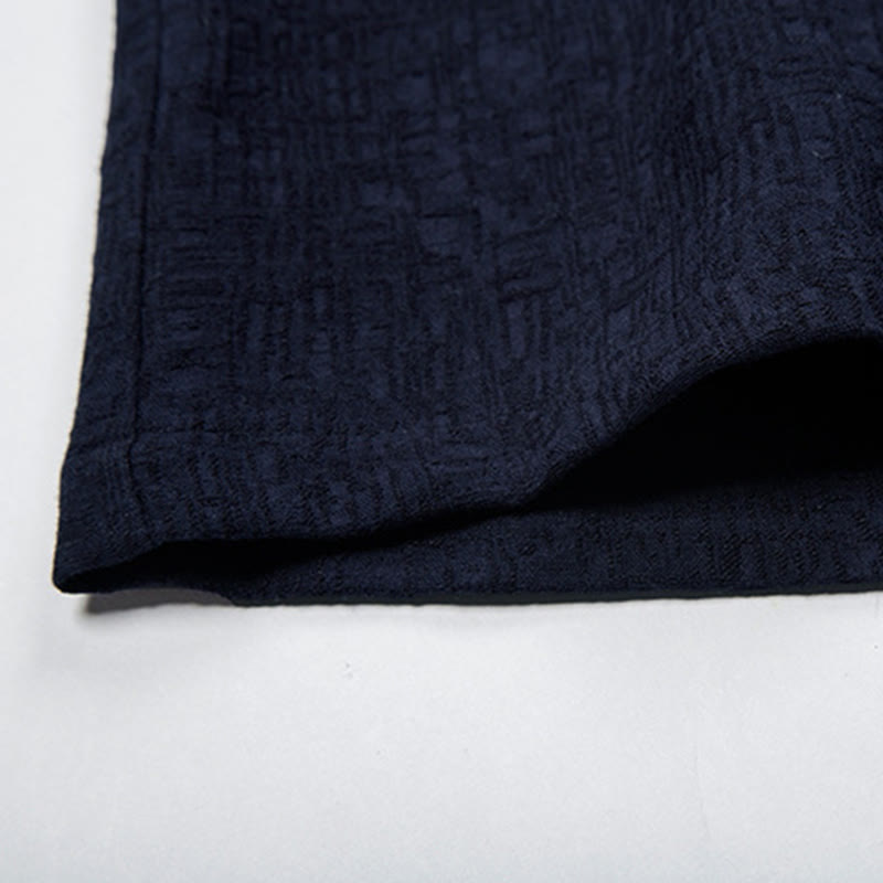 Chemise boutonnée à manches longues et col montant en coton et lin pour homme Motif Buddha Stones - image 11