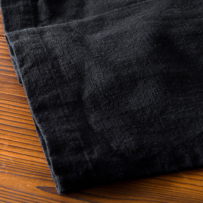 Costume chinois Tang en coton et lin avec boutons de grenouille et Buddha Stones , veste et chemise avec poches pour homme - image 21