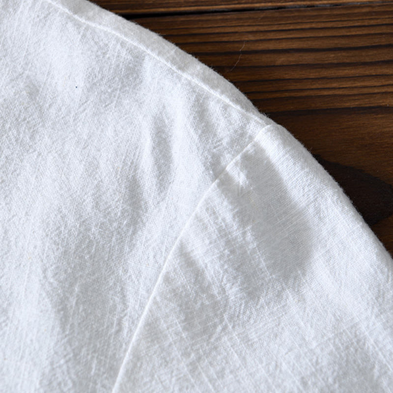 Costume chinois Tang en coton et lin avec boutons de grenouille et Buddha Stones , veste et chemise avec poches pour homme - image 10