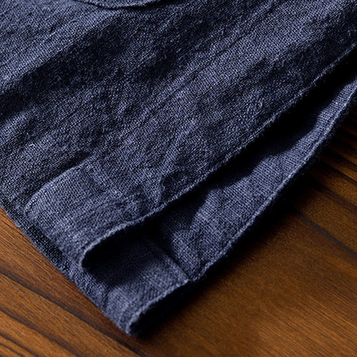 Costume chinois Tang en coton et lin avec boutons de grenouille et Buddha Stones , veste et chemise avec poches pour homme - image 32