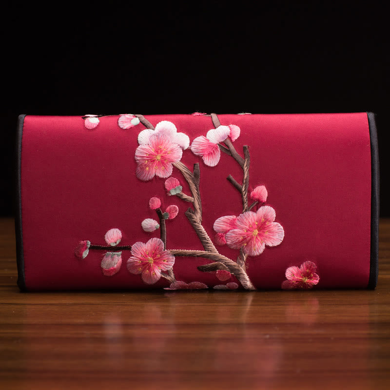 Sac à main long avec broderie Buddha Stones Plum Bossom Su Journey Shopping