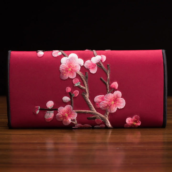 Sac à main long avec broderie Buddha Stones Plum Bossom Su Journey Shopping