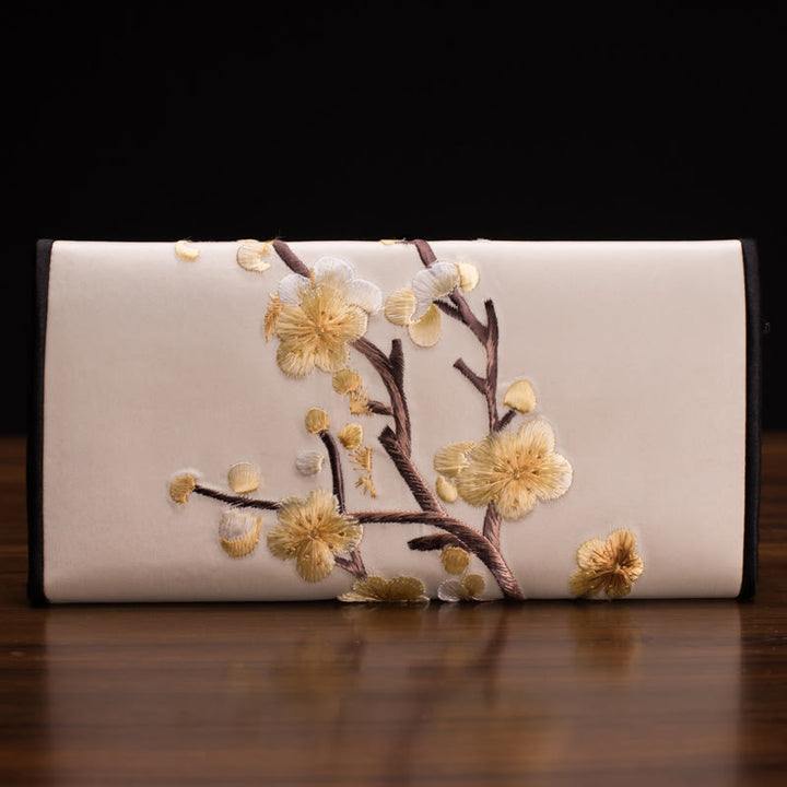 Sac à main long avec broderie Buddha Stones Plum Bossom Su Journey Shopping