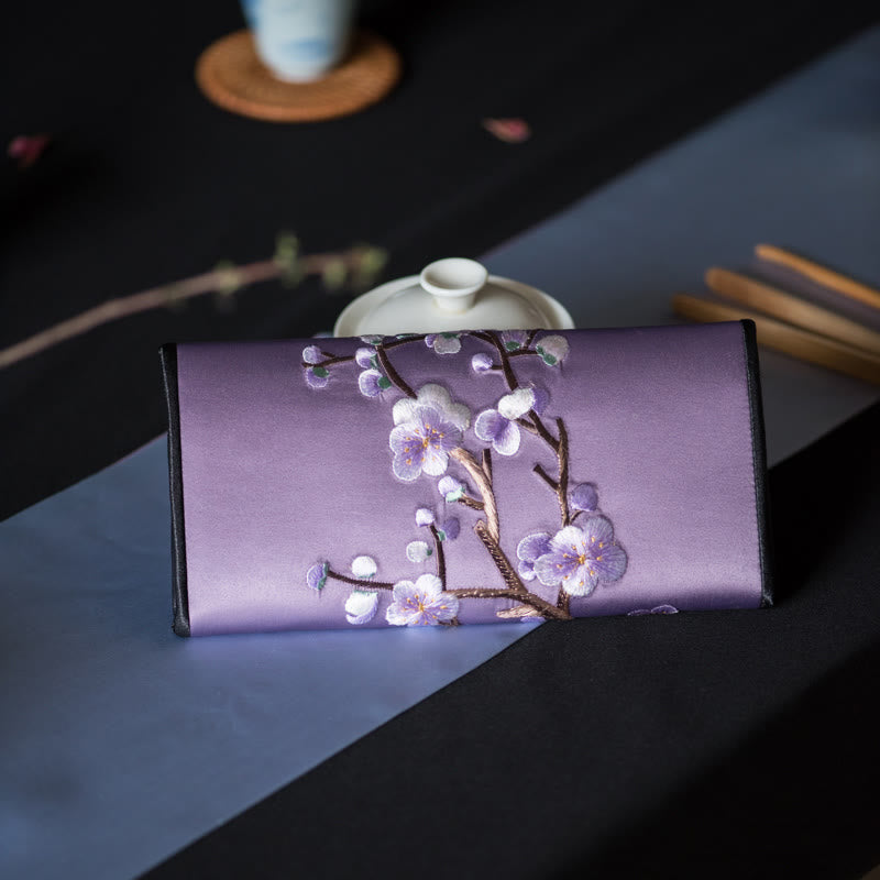 Sac à main long avec broderie Buddha Stones Plum Bossom Su Journey Shopping