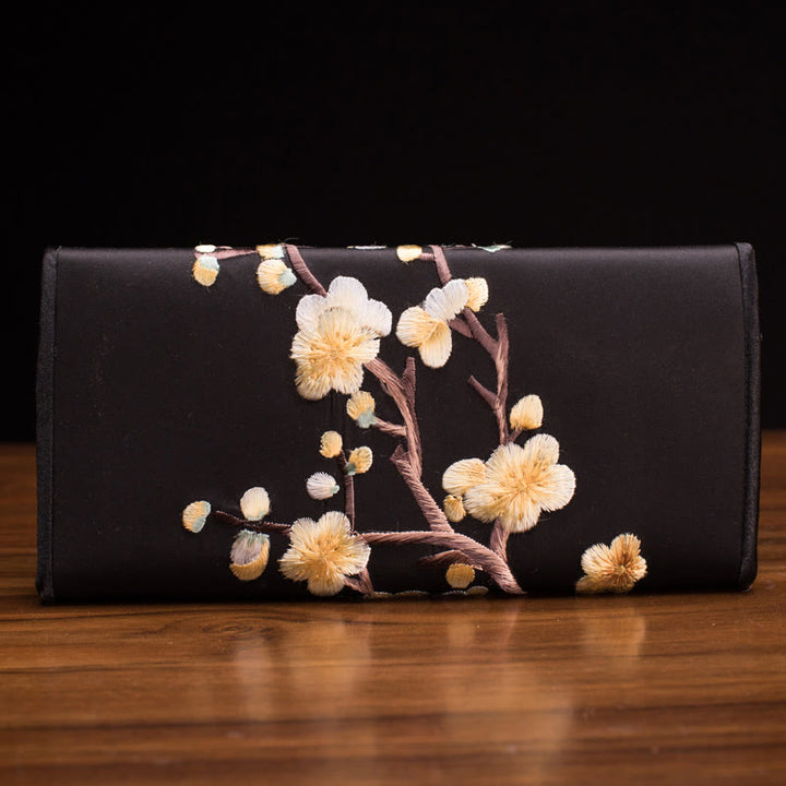 Sac à main long avec broderie Buddha Stones Plum Bossom Su Journey Shopping