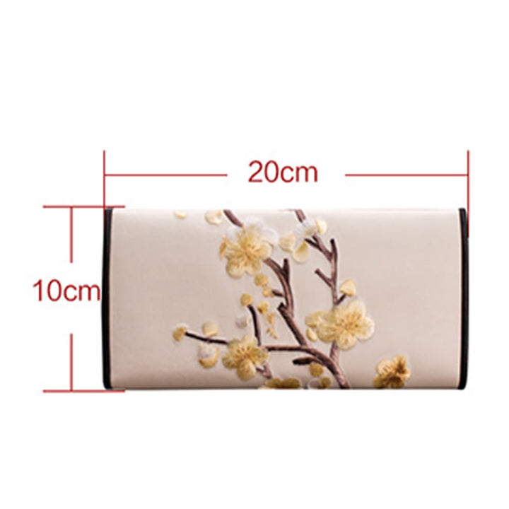 Sac à main long avec broderie Buddha Stones Plum Bossom Su Journey Shopping