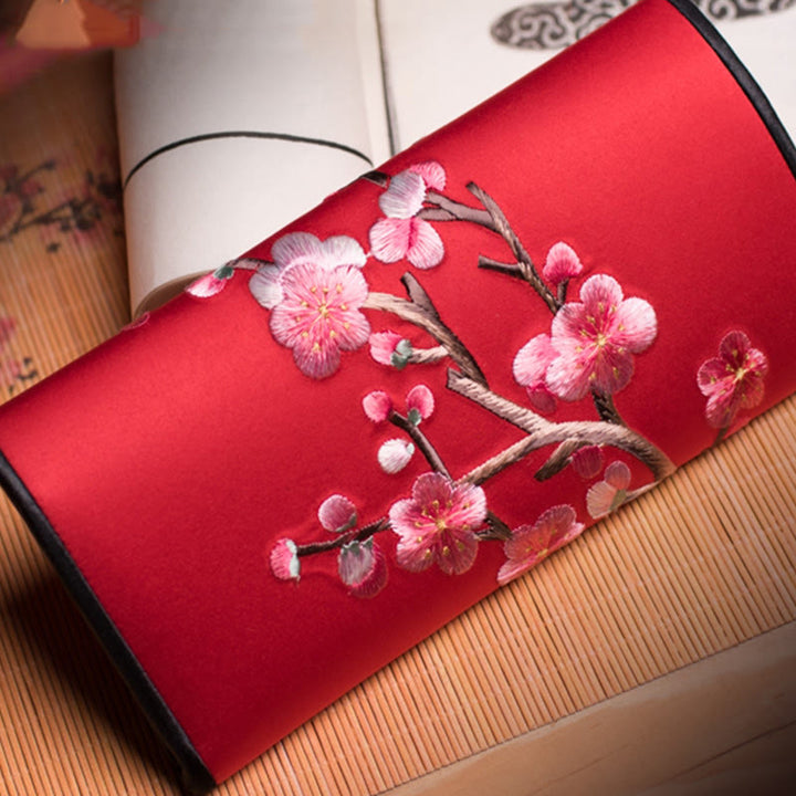 Sac à main long avec broderie Buddha Stones Plum Bossom Su Journey Shopping
