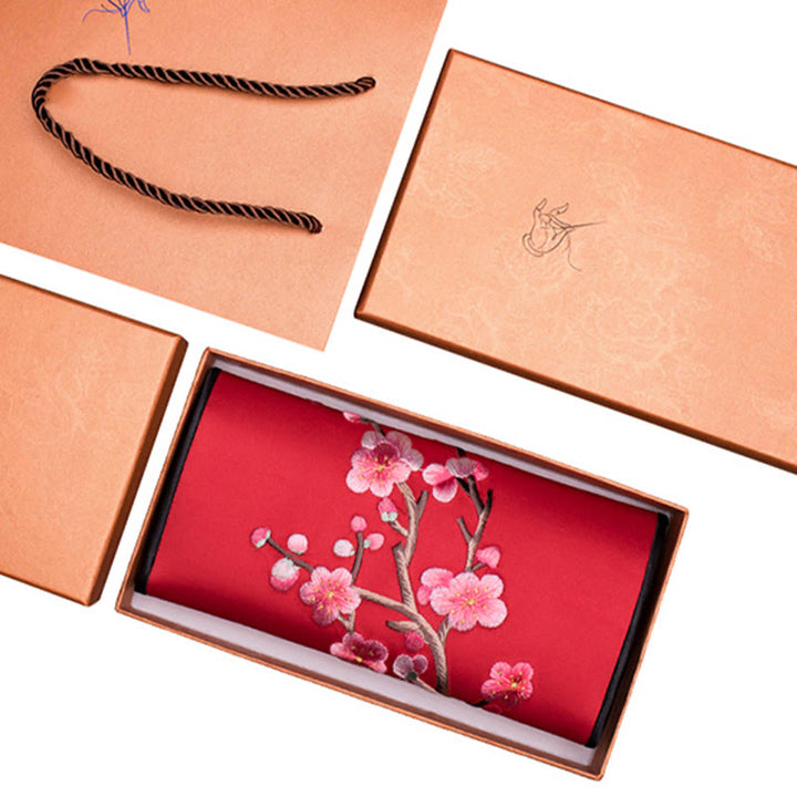 Sac à main long avec broderie Buddha Stones Plum Bossom Su Journey Shopping