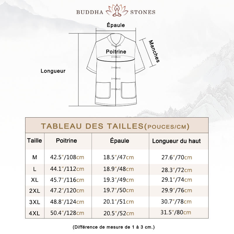 Costume Tang en Buddha Stones Hanfu Dragon chinois Uniforme de Kung Fu traditionnel Haut à manches courtes et pantalon Vêtements Ensemble pour hommes - image 4