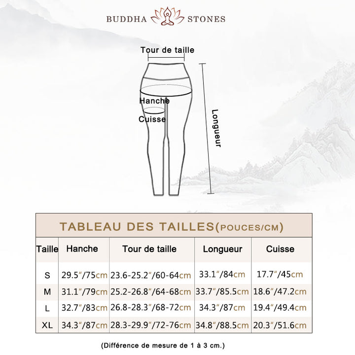 Leggings de sport en maille avec imprimé Buddha Stones, blanc, noir, encre, lignes de pinceau, pantalons de yoga pour femmes - image 5