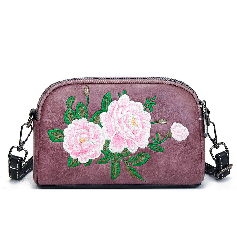 Sac à main en Buddha Stones, de pivoine, de grenade, de fleurs, brodé, sac à bandoulière