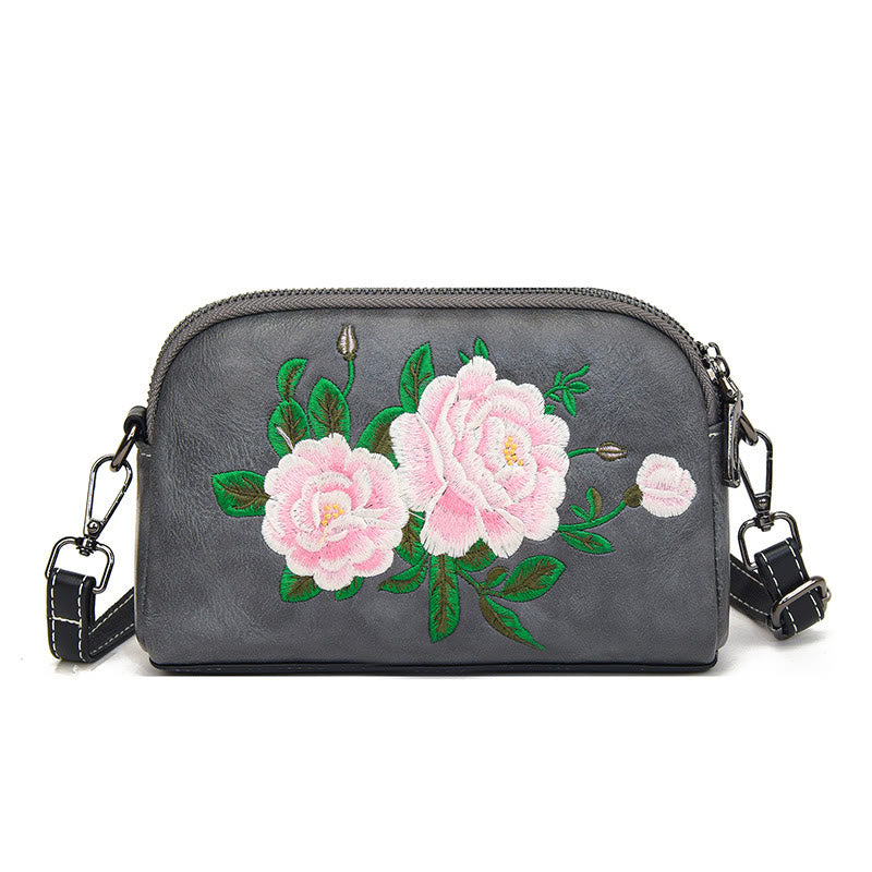 Sac à main en Buddha Stones, de pivoine, de grenade, de fleurs, brodé, sac à bandoulière