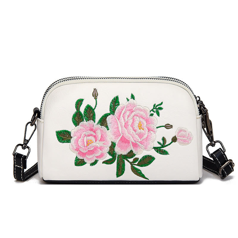 Sac à main en Buddha Stones, de pivoine, de grenade, de fleurs, brodé, sac à bandoulière