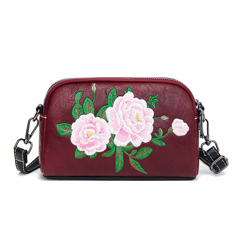 Sac à main en Buddha Stones, de pivoine, de grenade, de fleurs, brodé, sac à bandoulière
