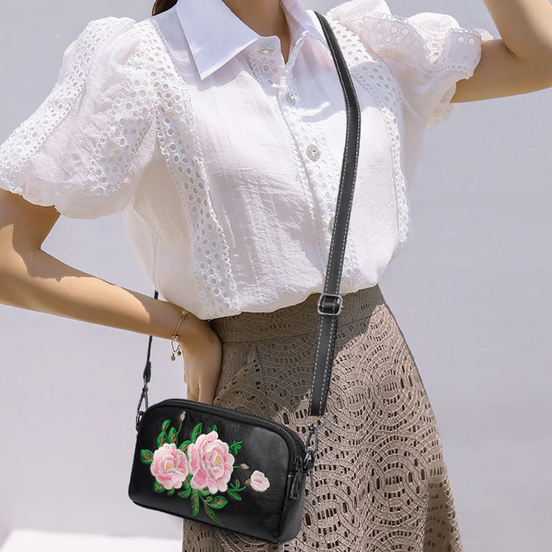 Sac à main en Buddha Stones, de pivoine, de grenade, de fleurs, brodé, sac à bandoulière