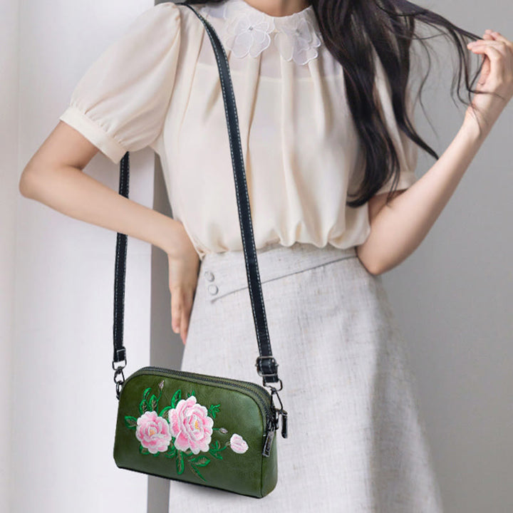 Sac à main en Buddha Stones, de pivoine, de grenade, de fleurs, brodé, sac à bandoulière