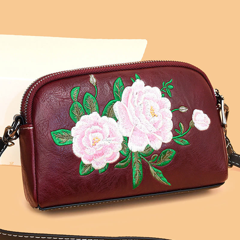 Sac à main en Buddha Stones, de pivoine, de grenade, de fleurs, brodé, sac à bandoulière