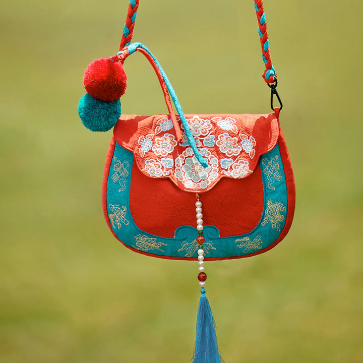 Sac à bandoulière en Buddha Stones de style ethnique Su Broderie Voyage Shopping Sac à main Sac à bandoulière