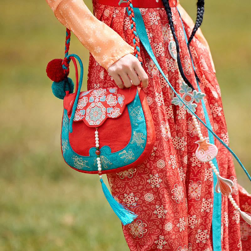 Sac à bandoulière en Buddha Stones de style ethnique Su Broderie Voyage Shopping Sac à main Sac à bandoulière