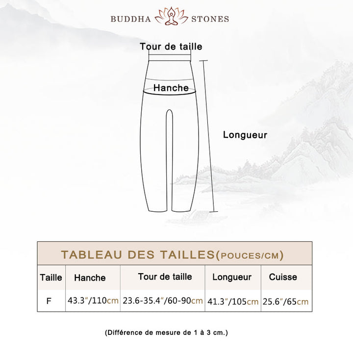 Pantalon de yoga taille haute pour femme, ample et décontracté, motif géométrique rond avec Buddha Stones - image 5