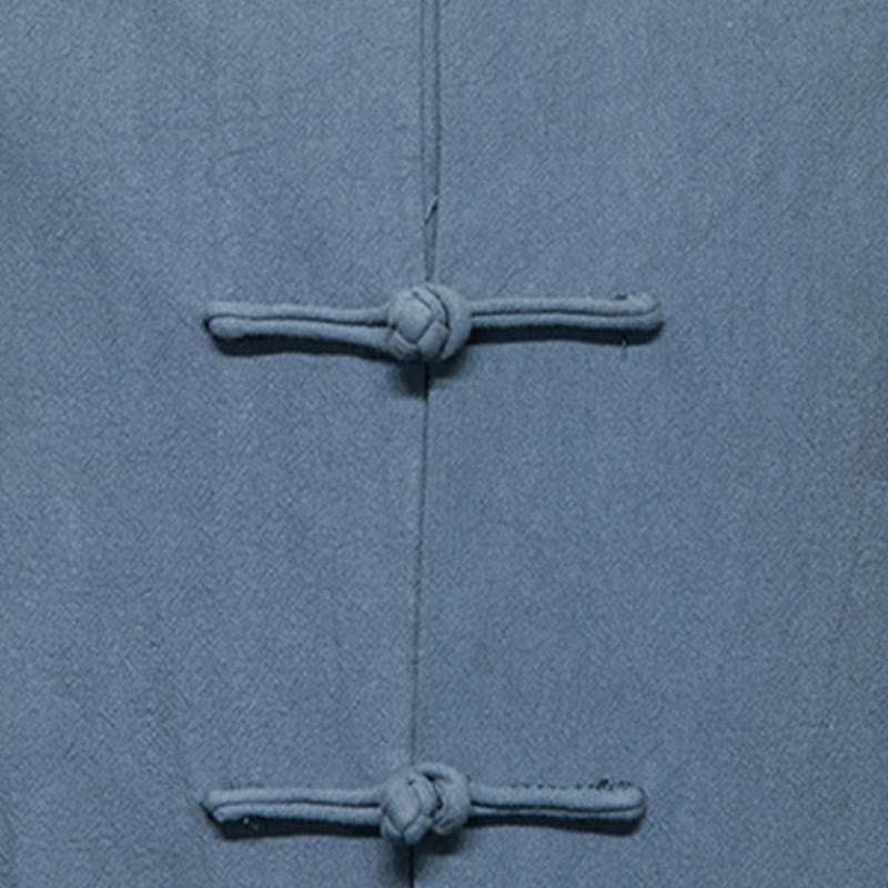 Veste en coton pour homme avec poches et boutons en forme de grenouille et Buddha Stones - image 23