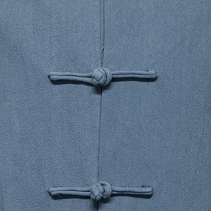 Veste en coton pour homme avec poches et boutons en forme de grenouille et Buddha Stones - image 23