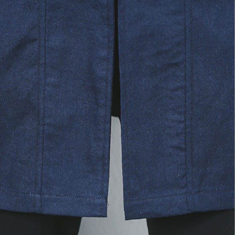 Manteau mi-long en lin à boutons de grenouille simples Buddha Stones Fall pour hommes Zen Clothing - image 12