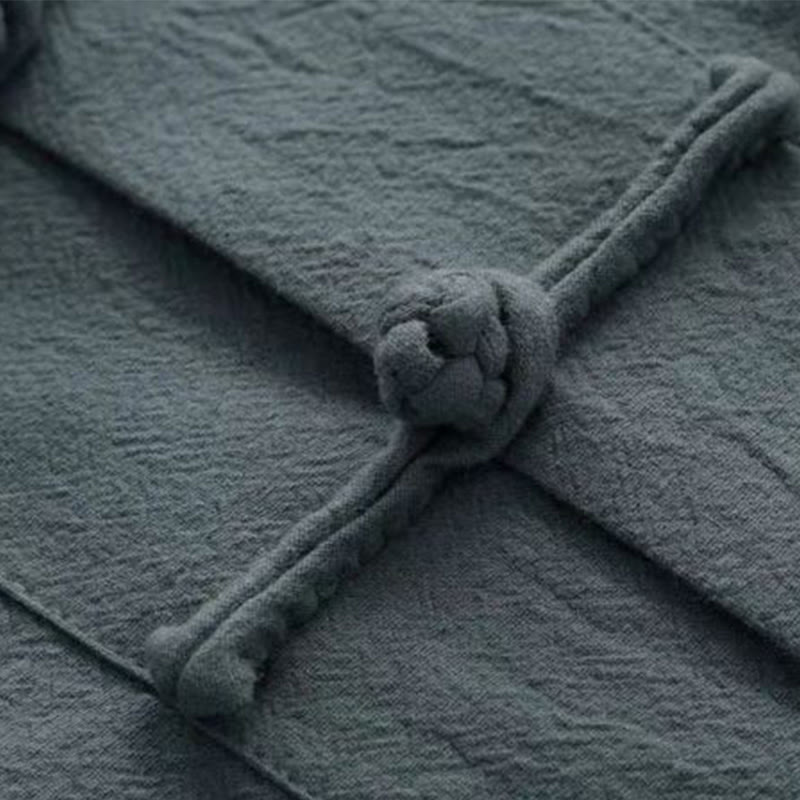 Ensemble 2 pièces de costume Tang traditionnel avec boutons de Buddha Stones et chemise à manches longues et pantalon pour homme - image 10