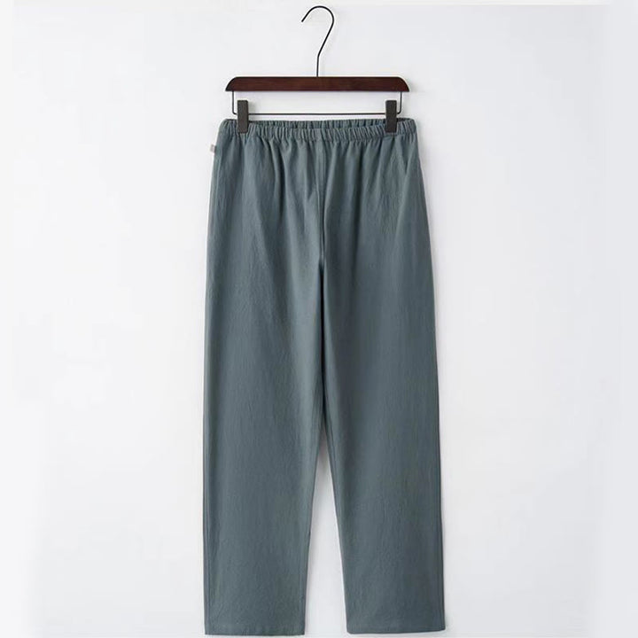 Ensemble 2 pièces de costume Tang traditionnel avec boutons de Buddha Stones et chemise à manches longues et pantalon pour homme - image 11