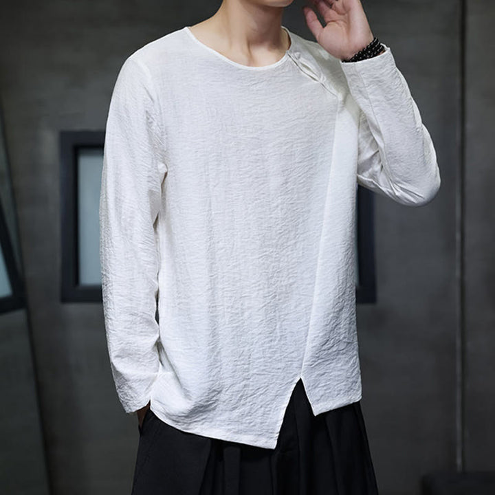 T-shirt à manches longues et col rond en coton pour homme avec Buddha Stones - image 14