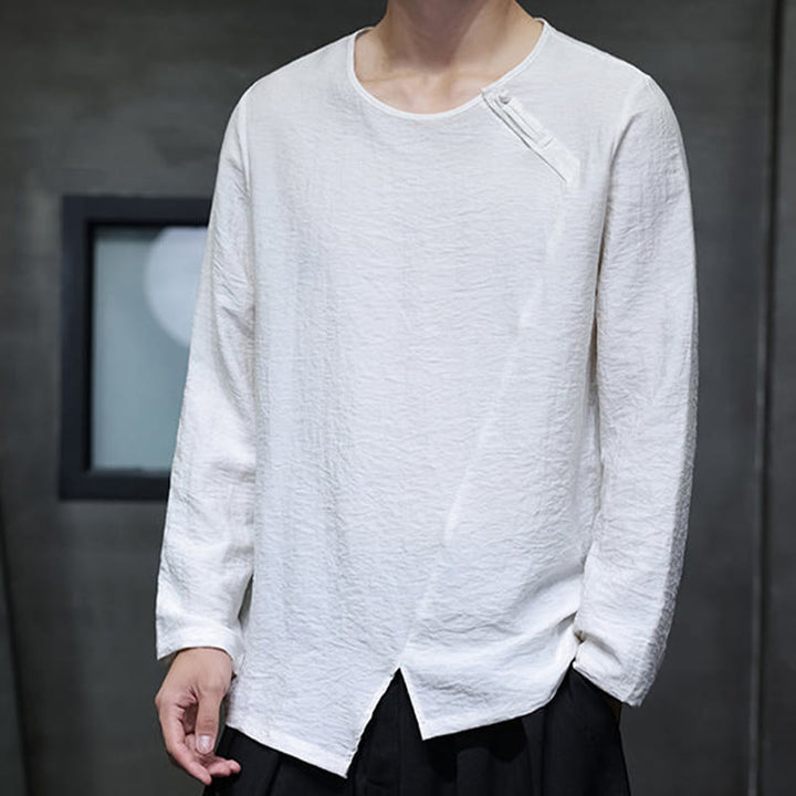 T-shirt à manches longues et col rond en coton pour homme avec Buddha Stones - image 13