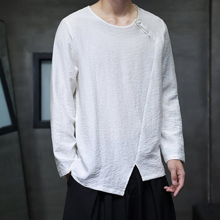 T-shirt à manches longues et col rond en coton pour homme avec Buddha Stones - image 8